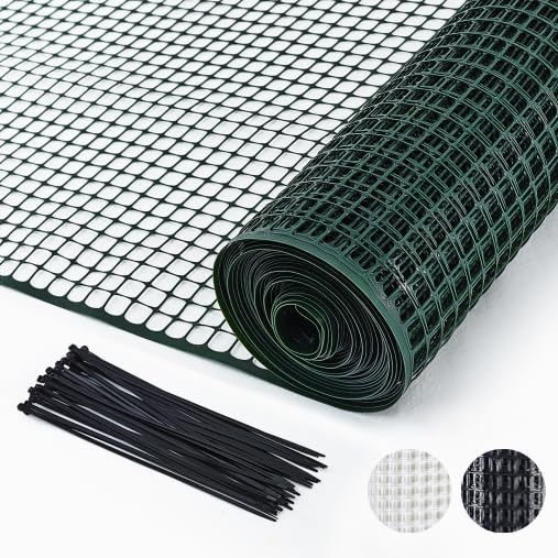 PotatoLife Green Plastic Garden Fence, Hardware Mesh, 24'' x 25' - color: Green, size: 24'' x 25'