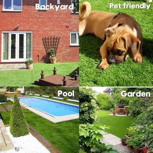 Artificial Grass Turf 1.38" Custom Sizes,4FTx10FT Realistic Synthetic Grass Mat Lawn,Astroturf Faux Indoor Outdoor Landscape for Patio, Garden, Yard, Balcony - size: 4x10FT