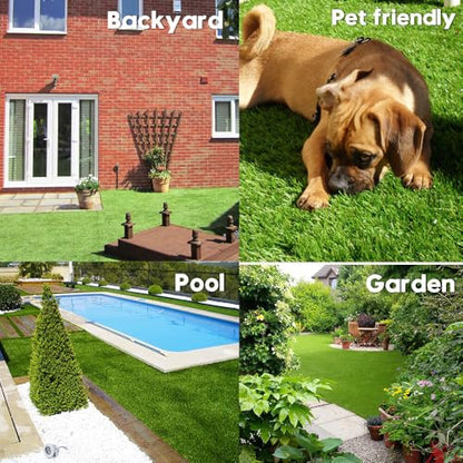 Artificial Grass Turf 1.38" Custom Sizes,1FTx20FT Realistic Synthetic Grass Mat Lawn,Astroturf Faux Indoor Outdoor Landscape for Patio, Garden, Yard, Balcony - size: 1x20FT
