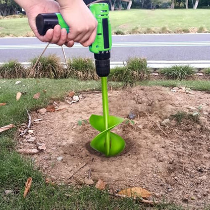 3"x12" Green Twin Auger Drill Bit – Wide & Fast Double Spiral Drill - color: Green, size: 3"x12"
