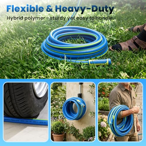 Garden Hose 50ft x 5/8", Heavy Duty Water Hose, Kink Resistant - color: Blue, size: 50FT