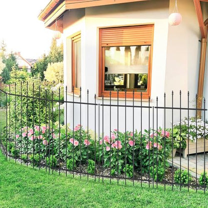42” x 12’ No-Dig Metal Garden Fence with Stakes, Panels Fencing for Dogs - size: Roman Col 42″H x 12ft (6Panels)