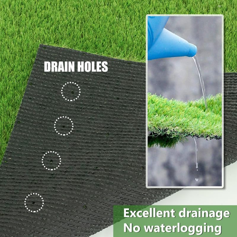 0.8 Inch Grass Height Artificial Grass 3FT x 9FT Customizable Flame Retardant UV Resistant Synthetic Grass Green Fake Turf Carpet - size: 3FT×9FT