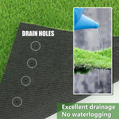 0.8 Inch Grass Height Artificial Grass 3FT x 9FT Customizable Flame Retardant UV Resistant Synthetic Grass Green Fake Turf Carpet - size: 3FT×9FT
