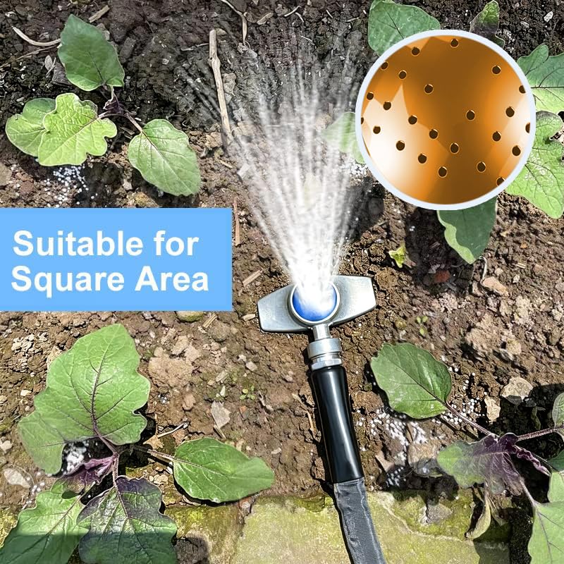 360 Degree Metal Spot Sprinkler 2 Pack, Outdoor Garden Watering Sprinklers for Yard Small Areas Lawn with Gentle Water Flow, Coverage Up to 30FT(Gold) - color: Gold