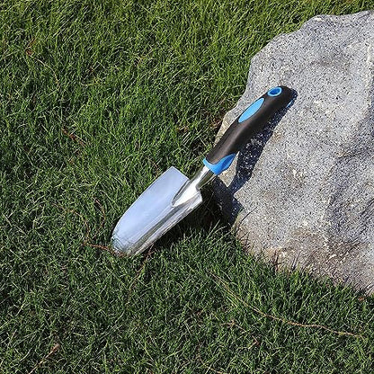 Garden Tool Shovel for Digging Gardening Trowel for Lawn Planting Alloy Spade Plastic Handle Anti Slippery - color: Orange