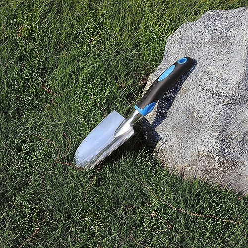 Garden Tool Shovel for Digging Gardening Trowel for Lawn Planting Alloy Spade Plastic Handle Anti Slippery - color: Orange