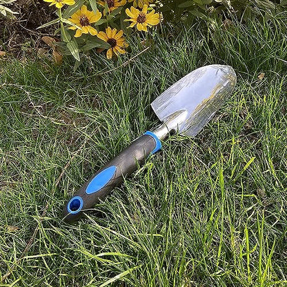 Garden Tool Shovel for Digging Gardening Trowel for Lawn Planting Alloy Spade Plastic Handle Anti Slippery - color: Green