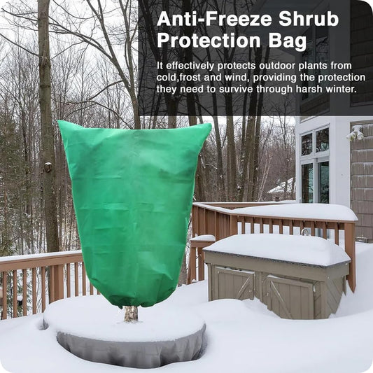 BADASS SHARKS Winter Plant Covers Protection Bag Non-Woven Shrub Against Cold Protecting Bags for Outdoor Garden Yard Plants Frost Pouches Tree Covers with Zipper Drawstring (94.7 * 78.7in-2PCS) - size: 94.7*78.7in-2PCS