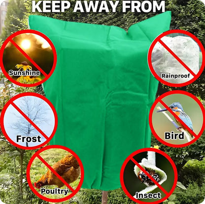 BADASS SHARKS Winter Plant Covers Protection Bag Non-Woven Shrub Against Cold Protecting Bags for Outdoor Garden Yard Plants Frost Pouches Tree Covers with Zipper Drawstring (31.5 * 47.2in-2PCS) - size: 31.5*47.2in-2PCS