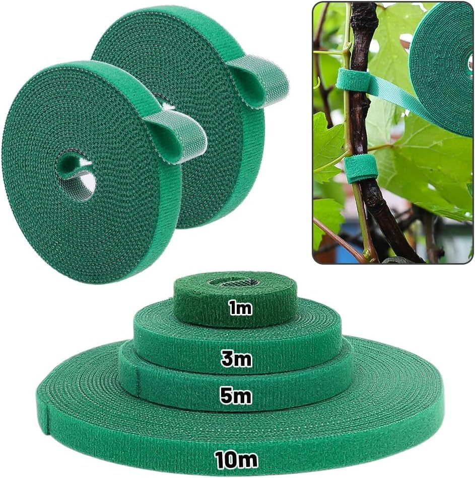 2Pcs Green Garden Tie, Plant Supports for Effective Growing, Reusable and Adjustable, Plant Ties for Branches Flowers (10M) - color: 10m