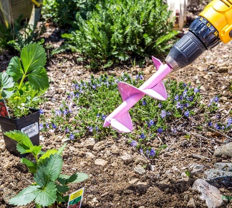 Power Planter 307PNK 3 x 7 in. Bulb Planting Auger & Bedding Plant Tool Pink - color: Pink
