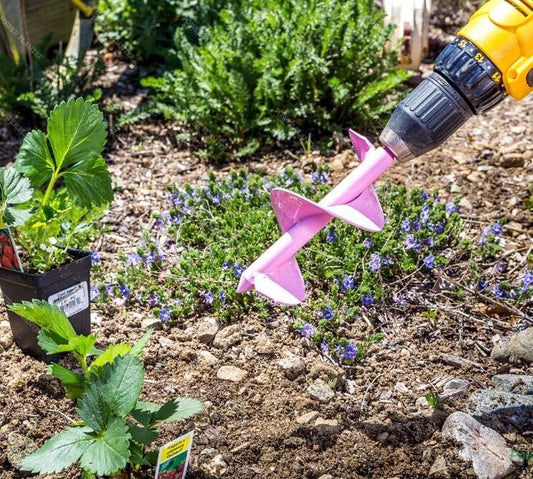 Power Planter 307PNK 3 x 7 in. Bulb Planting Auger & Bedding Plant Tool Pink - color: Pink