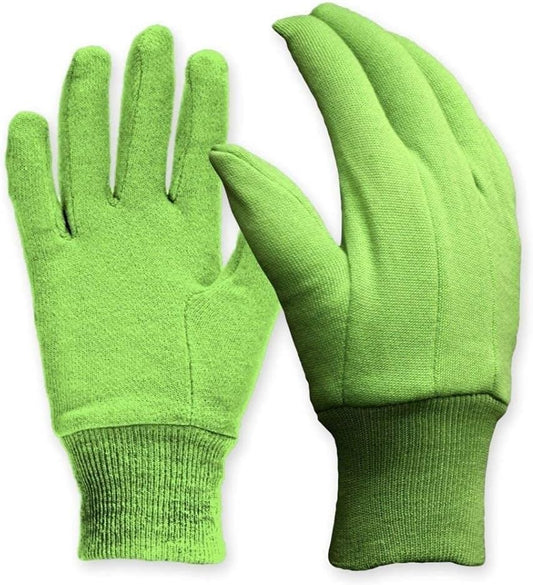 DIGZ Cotton Jersey Garden Gloves, Green, Medium (Pack of 5) - size: Medium (Pack of 5), style: Cotton Jersey