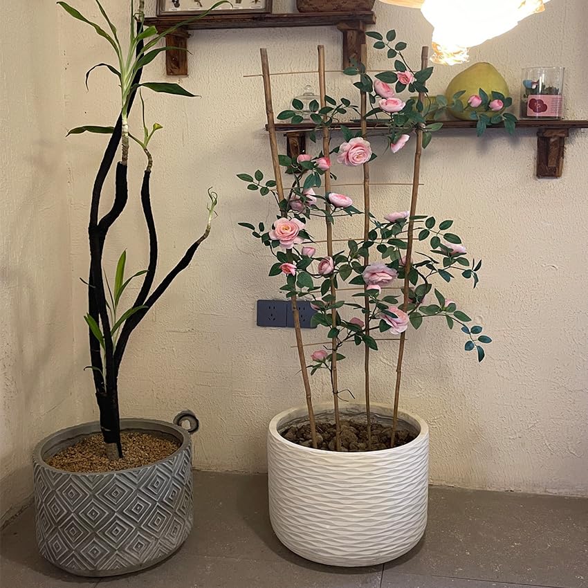 Natural BambooTrellis,4.8Feet,3Pack,GUANGYE,Fan-Shaped Plant SupportTrellis - style: 4.8Feet,3Pack
