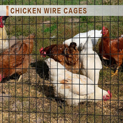 Tongmo 4 ft x 50 ft Black PVC Coated Welded Wire Fence, 16GA Garden Chicken Wire Fence Roll, Mesh Size 2" x 4" Hardware Cloth, Ideal for Yard Protection and Poultry Netting - color: Black, size: 4ft*50ft