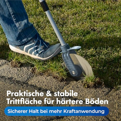 WENKO Rasenkanten-Roller Cut - Rasenkantenschneider mit Schnittschutz, Edelstahl rostfrei, 5.5 x 72-139 x 15 cm