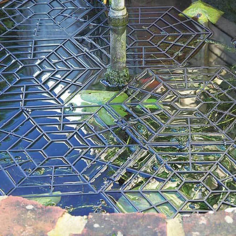 Lurrose Pond Netting Fish Guard Kit 20 pcs Six Angle Fish Protectors Diamond Mesh Pond Netting Protective Cover for Outdoor Use Helps Keep Birds Away