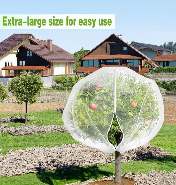 1 Pack Extra-Large Fruit Tree Netting Covers for Birds and Squirrels(15X15ft) –Bird Nets for Fruit Trees with Zipper and Drawstring, Extra Large Durable Mesh Garden Netting to Protect Fruit Trees - size: 15 X15ft