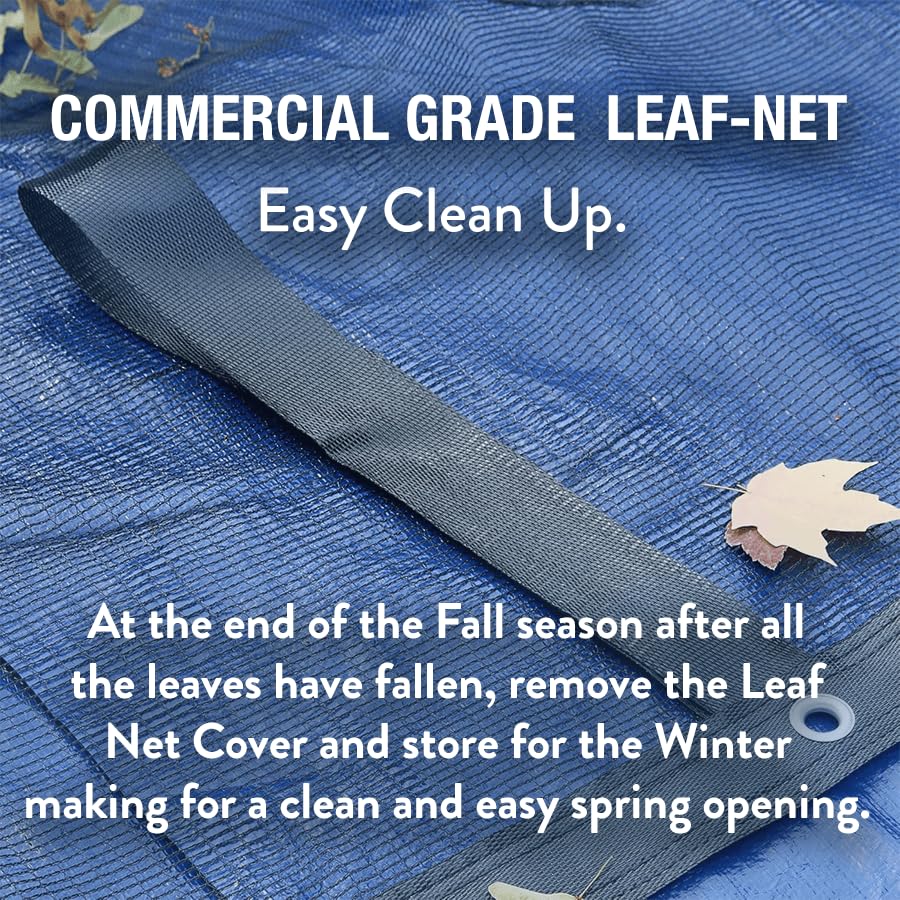 Doheny’s Professional Grade Leaf Nets for Above Ground Pools – 18' Round – Makes Clean-Ups Fast – Lightweight, Versatile & Durable – Keeps Leaves Out - size: 18' (Round)