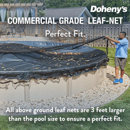 Doheny’s Professional Grade Leaf Nets for Above Ground Pools – 18' x 36' Oval – Makes Clean-Ups Fast – Lightweight, Versatile & Durable – Keeps Leaves Out - size: 36' x 18' (Oval)