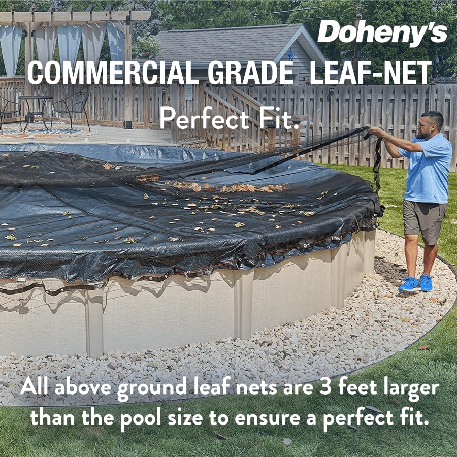 Doheny’s Professional Grade Leaf Nets for Above Ground Pools – 12' Round – Makes Clean-Ups Fast – Lightweight, Versatile & Durable – Keeps Leaves Out - size: 12' (Round)
