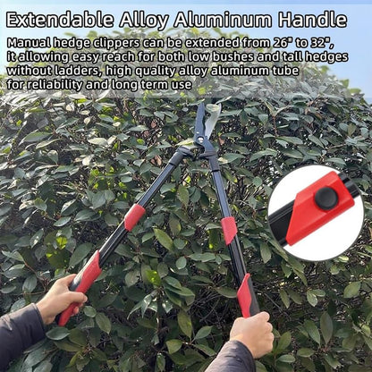 26"-32" Extendable Hedge Shears, Telescopic Garden Clippers with Sharp Wavy Blades for Trimming Hedges & Shrubs - color: Telescopic Hedge Shears
