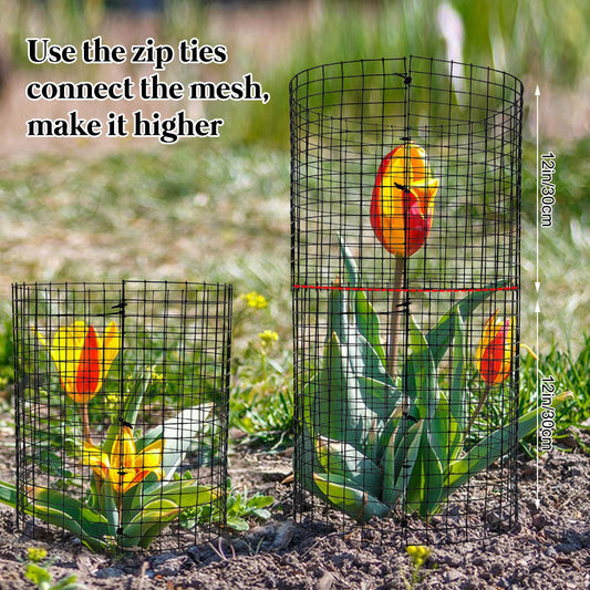 18 PCS Round Plant Protector from Animals, 6Pack 12'' x 12'' Metal Plant Cages，18Pcs Metal Mesh to Keep Animals Out, Garden Protection Bunny Barricades, Wire Plant Protectors for Rabbits Chicken Duck - size: 18 Pcs Metal Mesh